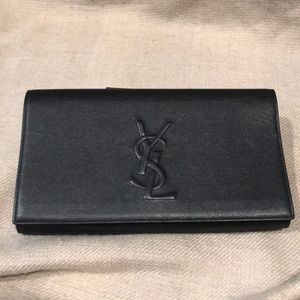 Black Vintage leather YSL clutch